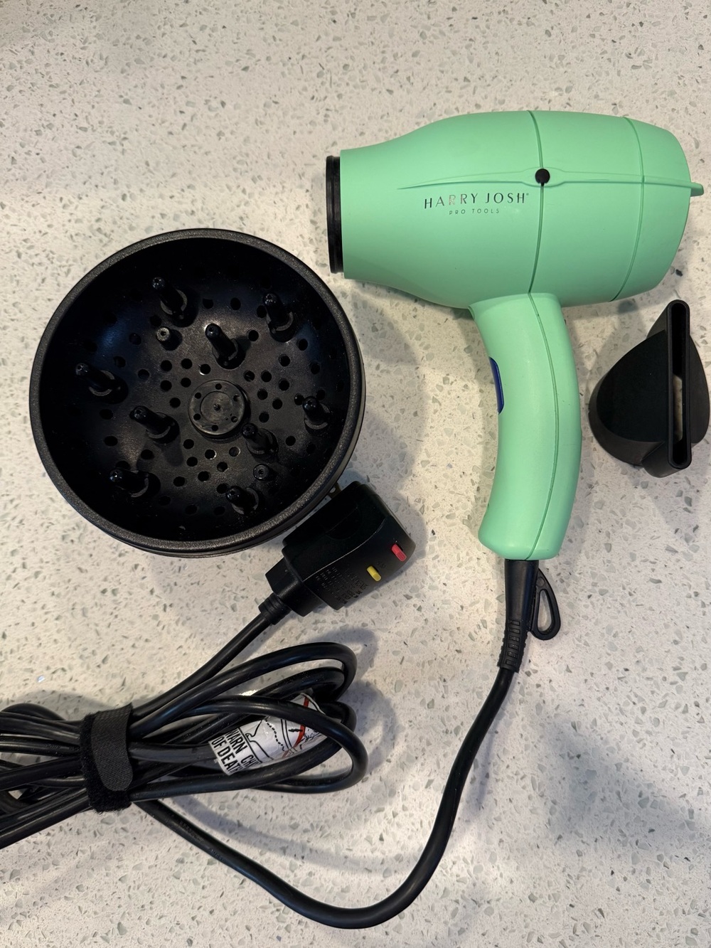 Harry Josh Mint Green Pro Dryer 2000 with Diffuser & Nozzle